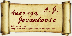 Andreja Jovanković vizit kartica